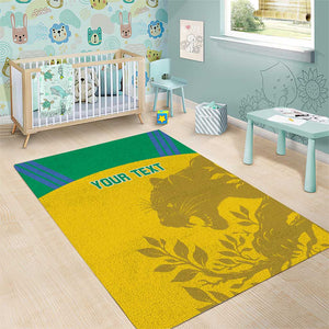 Personalized Gabon Football Area Rug Allez Les Pantheres