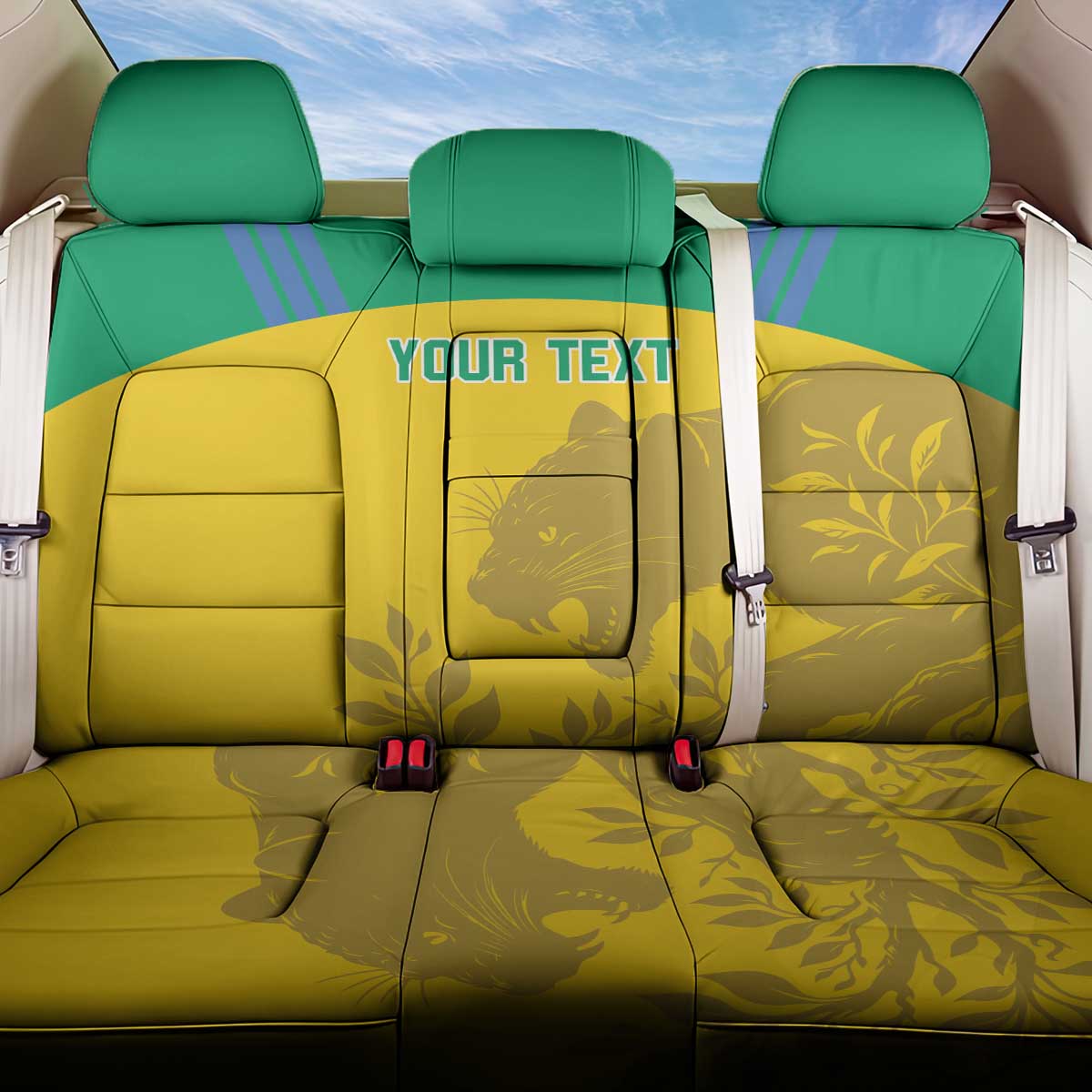 Personalized Gabon Football Back Car Seat Cover Allez Les Pantheres