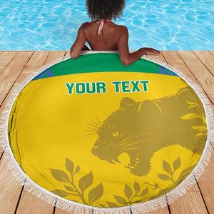 Personalized Gabon Football Beach Blanket Allez Les Pantheres