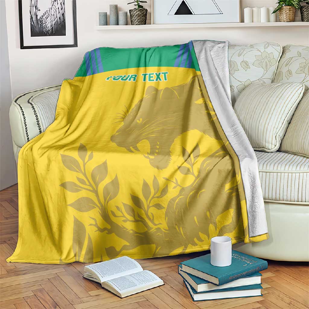 Personalized Gabon Football Blanket Allez Les Pantheres