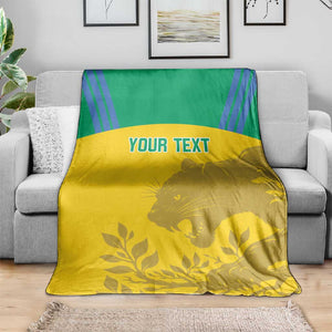 Personalized Gabon Football Blanket Allez Les Pantheres