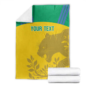 Personalized Gabon Football Blanket Allez Les Pantheres