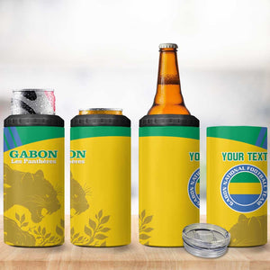 Personalized Gabon Football 4 in 1 Can Cooler Tumbler Allez Les Pantheres