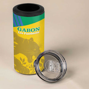 Personalized Gabon Football 4 in 1 Can Cooler Tumbler Allez Les Pantheres