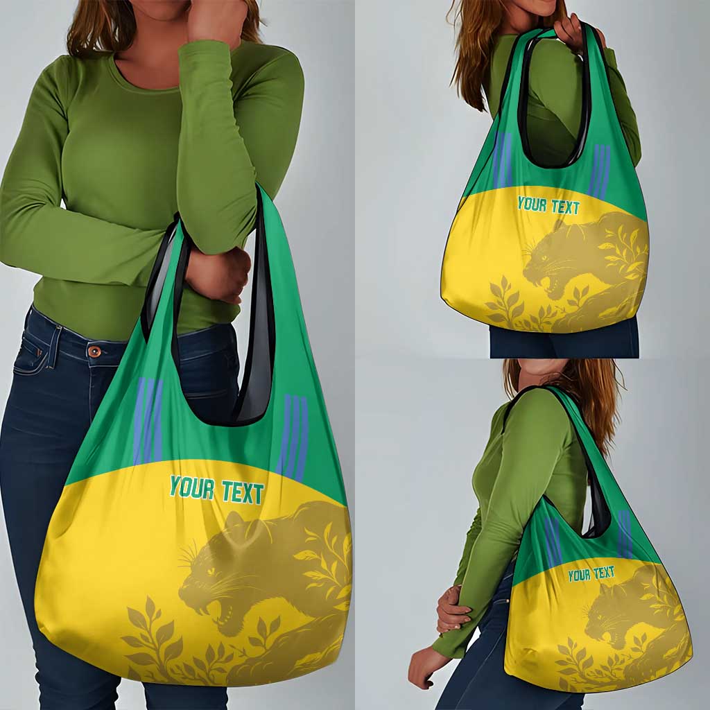 Personalized Gabon Football Grocery Bag Allez Les Pantheres