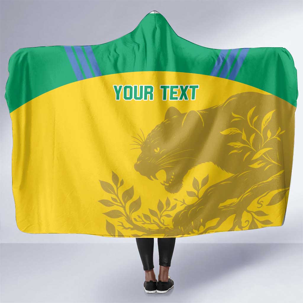 Personalized Gabon Football Hooded Blanket Allez Les Pantheres