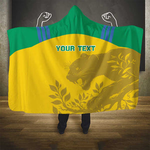 Personalized Gabon Football Hooded Blanket Allez Les Pantheres