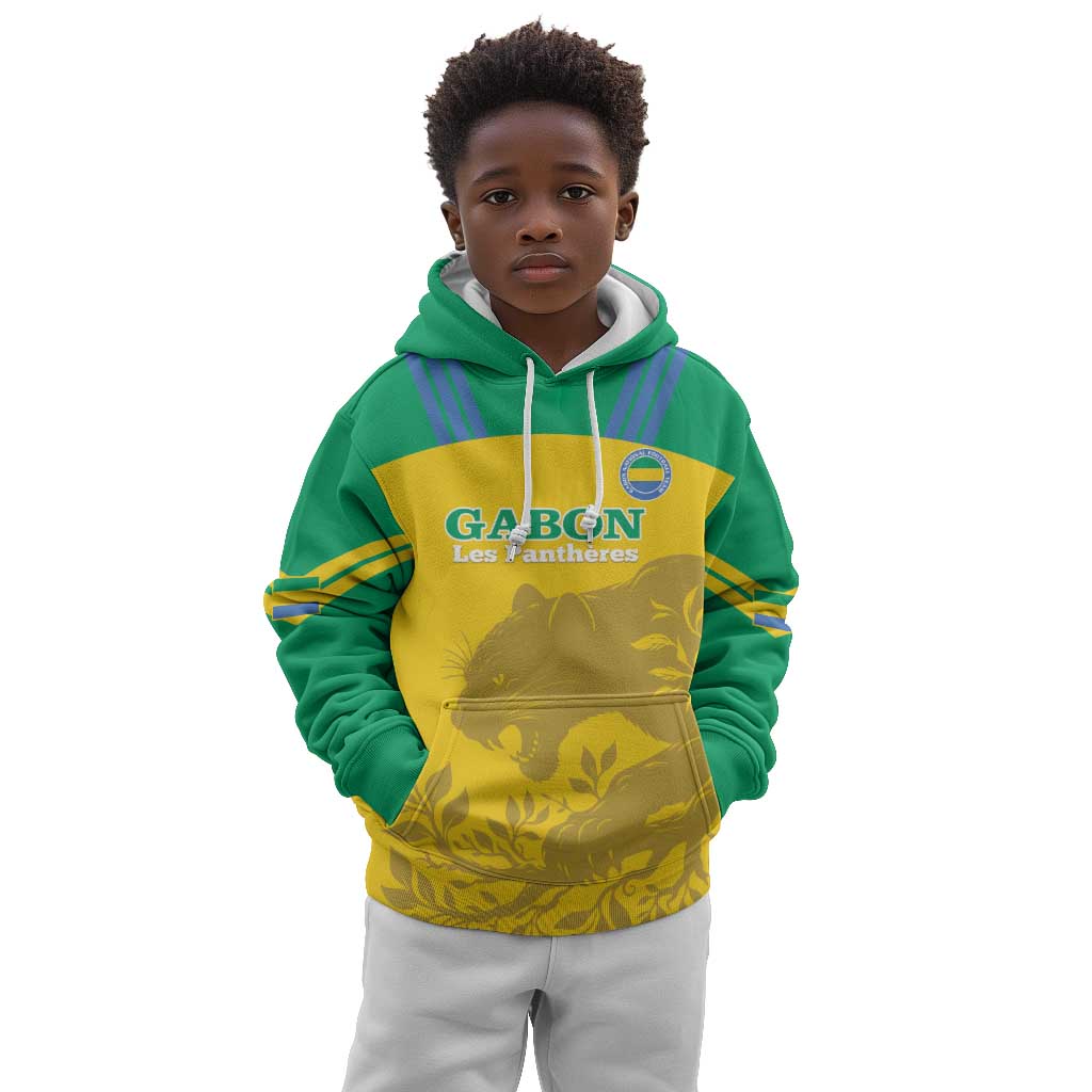 Personalized Gabon Football Kid Hoodie Allez Les Pantheres