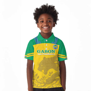 Personalized Gabon Football Kid Polo Shirt Allez Les Pantheres