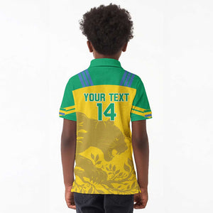 Personalized Gabon Football Kid Polo Shirt Allez Les Pantheres