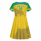 Personalized Gabon Football Kid Short Sleeve Dress Allez Les Pantheres