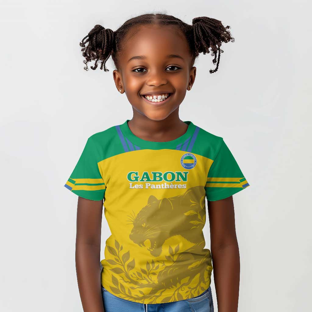 Personalized Gabon Football Kid T shirt Allez Les Pantheres