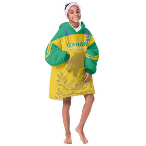 Personalized Gabon Football Kid Wearable Blanket Hoodie Allez Les Pantheres