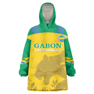 Personalized Gabon Football Kid Wearable Blanket Hoodie Allez Les Pantheres