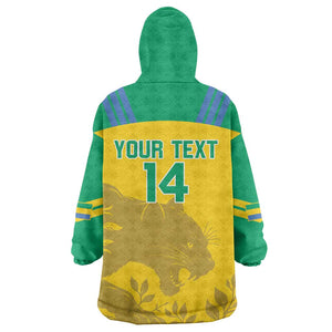 Personalized Gabon Football Kid Wearable Blanket Hoodie Allez Les Pantheres