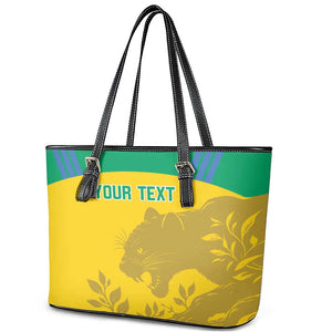 Personalized Gabon Football Leather Tote Bag Allez Les Pantheres