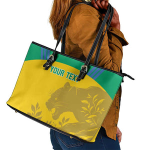 Personalized Gabon Football Leather Tote Bag Allez Les Pantheres