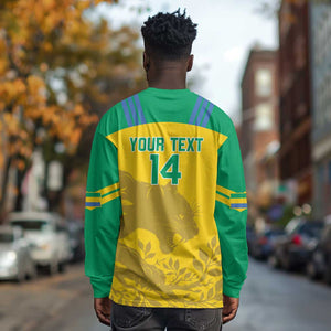 Personalized Gabon Football Long Sleeve Shirt Allez Les Pantheres