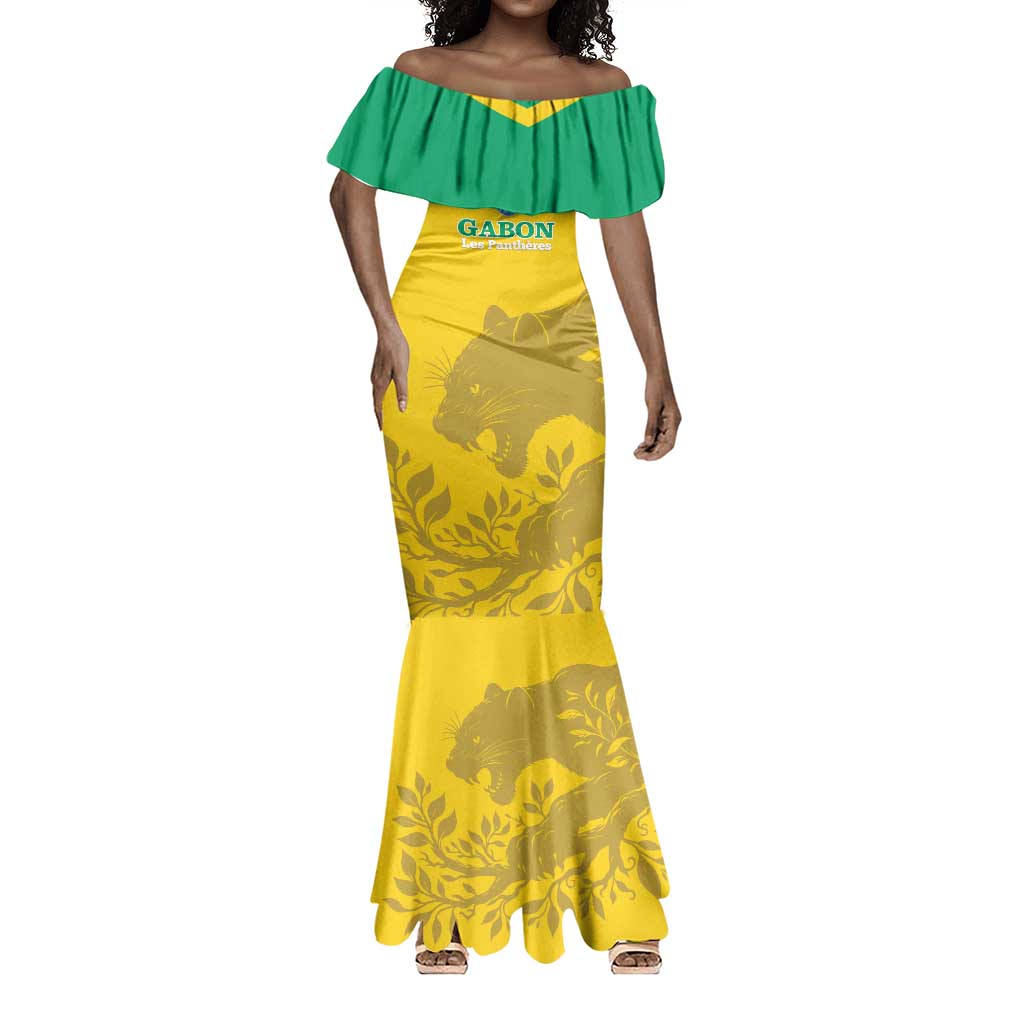 Personalized Gabon Football Mermaid Dress Allez Les Pantheres