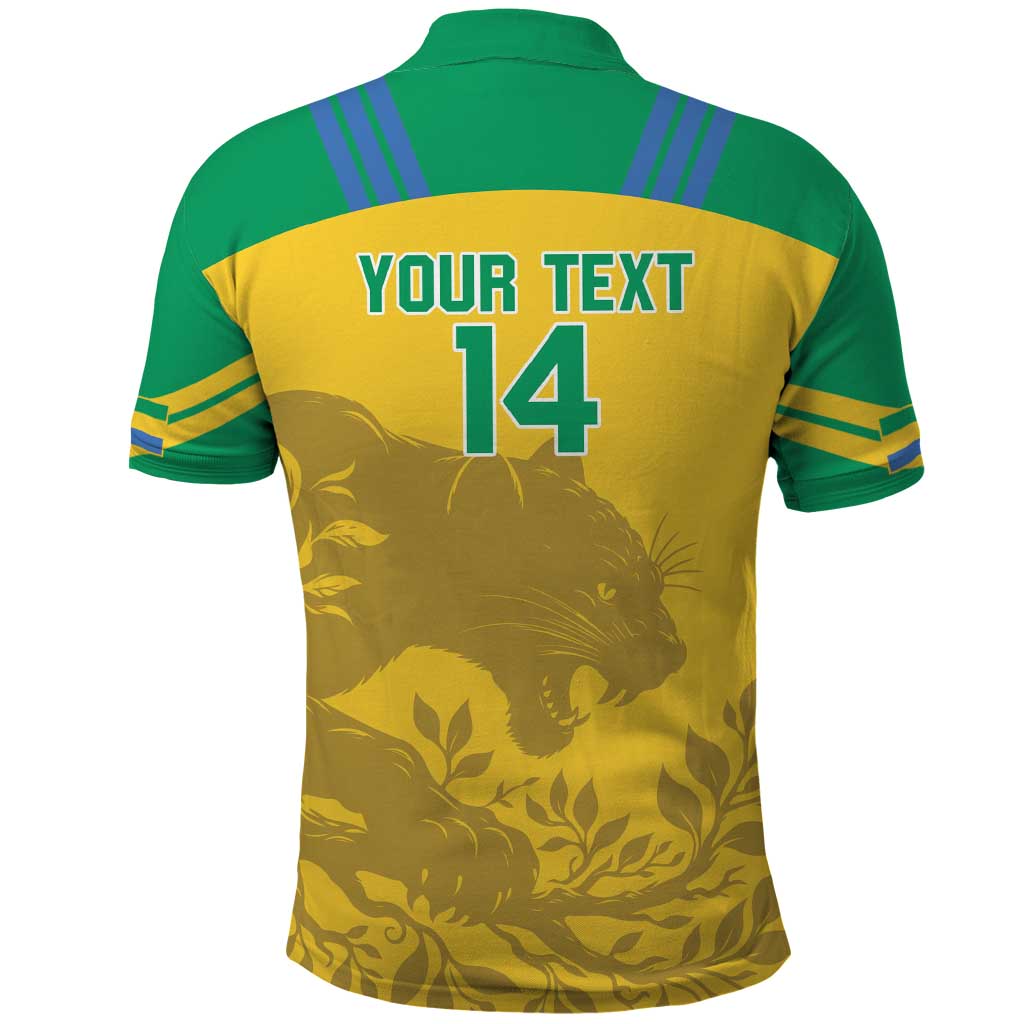 Personalized Gabon Football Polo Shirt Allez Les Pantheres