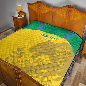 Personalized Gabon Football Quilt Allez Les Pantheres