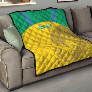 Personalized Gabon Football Quilt Allez Les Pantheres