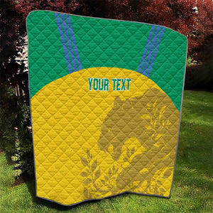 Personalized Gabon Football Quilt Allez Les Pantheres