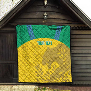 Personalized Gabon Football Quilt Allez Les Pantheres