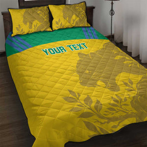 Personalized Gabon Football Quilt Bed Set Allez Les Pantheres