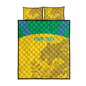 Personalized Gabon Football Quilt Bed Set Allez Les Pantheres