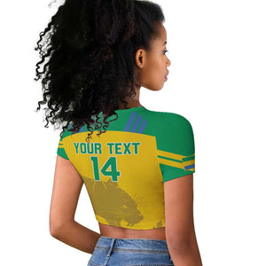 Personalized Gabon Football Raglan Cropped T shirt Allez Les Pantheres