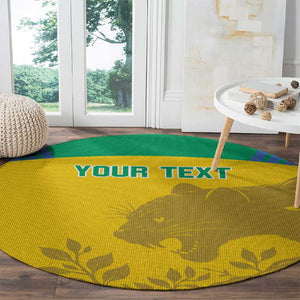 Personalized Gabon Football Round Carpet Allez Les Pantheres