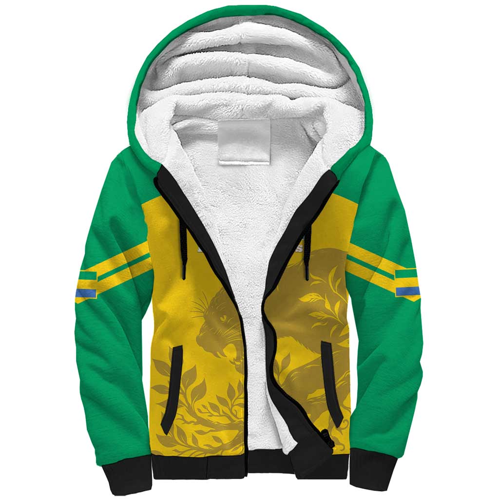 Personalized Gabon Football Sherpa Hoodie Allez Les Pantheres