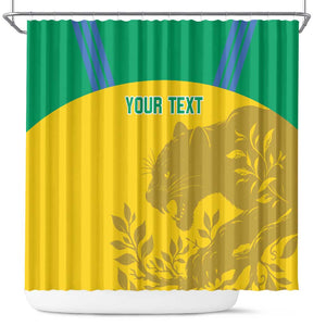 Personalized Gabon Football Shower Curtain Allez Les Pantheres