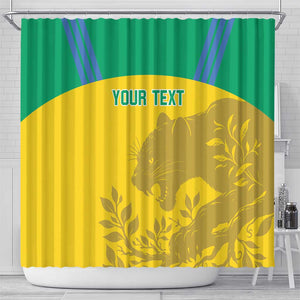 Personalized Gabon Football Shower Curtain Allez Les Pantheres