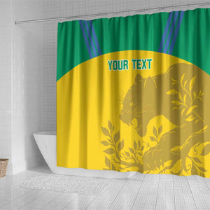 Personalized Gabon Football Shower Curtain Allez Les Pantheres