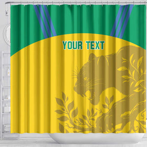 Personalized Gabon Football Shower Curtain Allez Les Pantheres