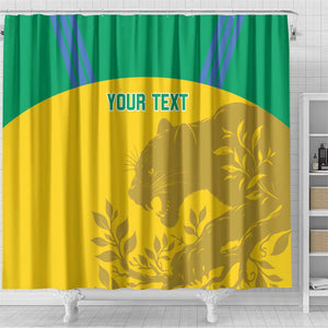 Personalized Gabon Football Shower Curtain Allez Les Pantheres