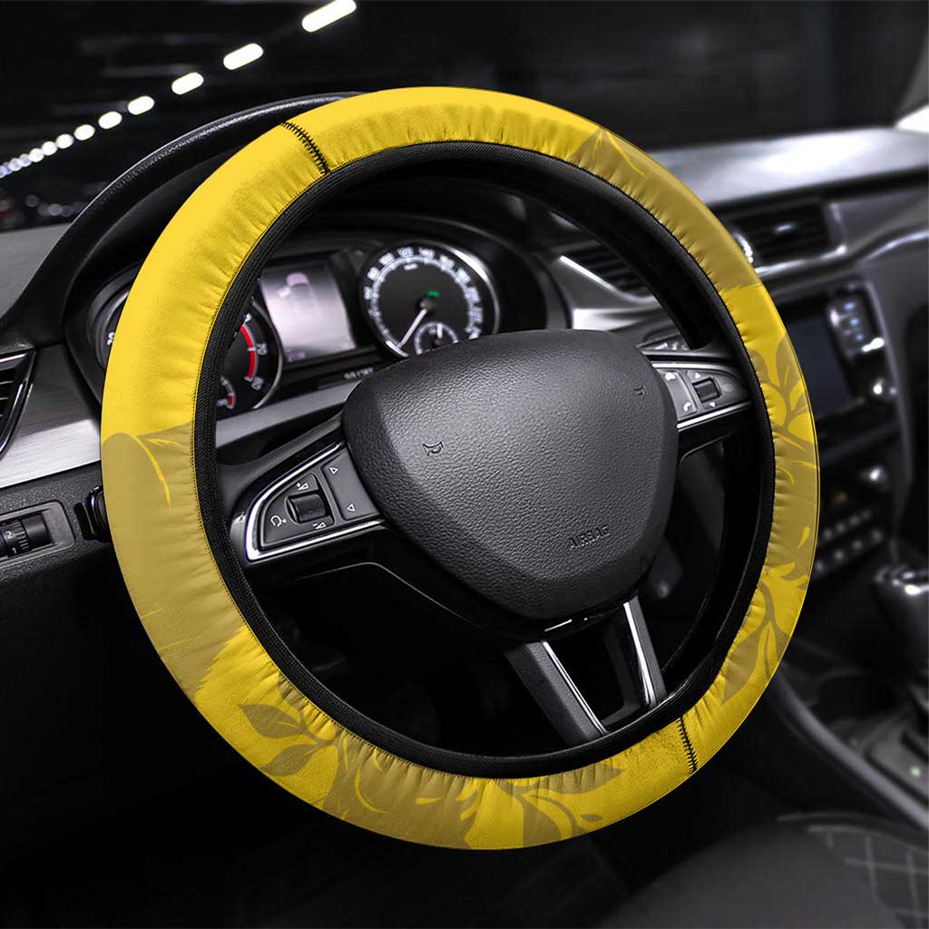 Gabon Football Steering Wheel Cover Allez Les Pantheres