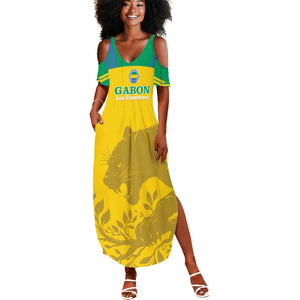 Personalized Gabon Football Summer Maxi Dress Allez Les Pantheres