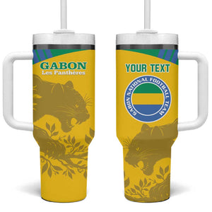 Personalized Gabon Football Tumbler With Handle Allez Les Pantheres