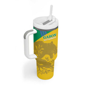 Personalized Gabon Football Tumbler With Handle Allez Les Pantheres