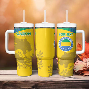 Personalized Gabon Football Tumbler With Handle Allez Les Pantheres