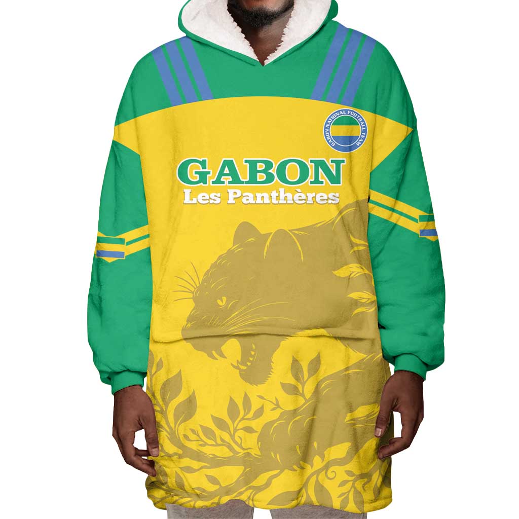 Personalized Gabon Football Wearable Blanket Hoodie Allez Les Pantheres