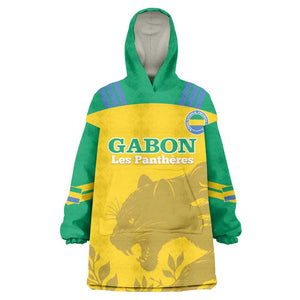 Personalized Gabon Football Wearable Blanket Hoodie Allez Les Pantheres