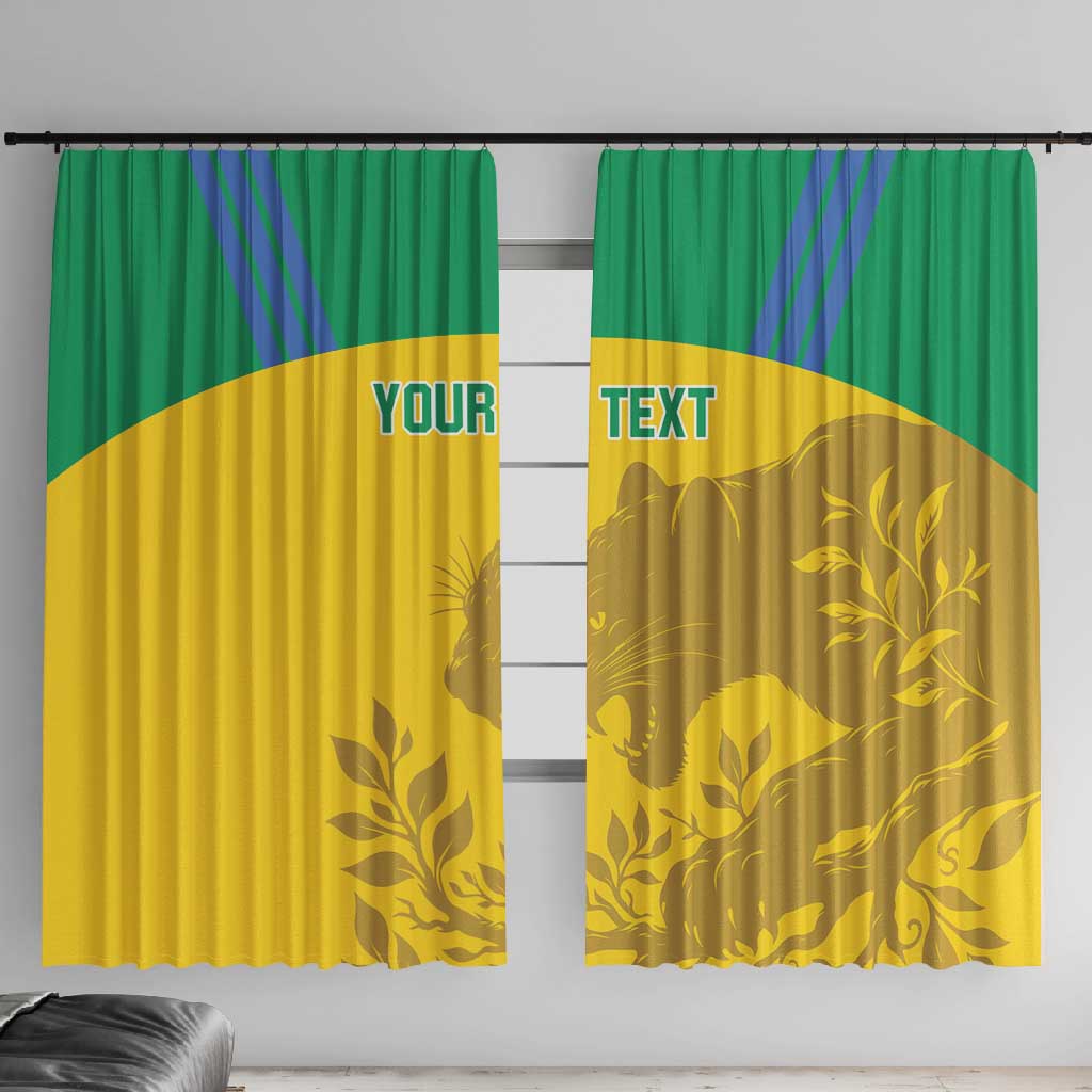 Personalized Gabon Football Window Curtain Allez Les Pantheres