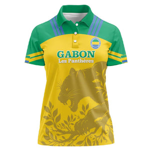 Personalized Gabon Football Women Polo Shirt Allez Les Pantheres