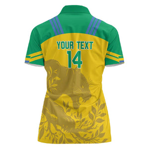 Personalized Gabon Football Women Polo Shirt Allez Les Pantheres