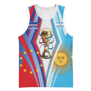 Custom Argentina and Cabo Verde Football 2026 Basketball Jersey La Albiceleste Tubaroes Azuis Together