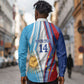 Custom Argentina and Cabo Verde Football 2026 Long Sleeve Button Shirt La Albiceleste Tubaroes Azuis Together